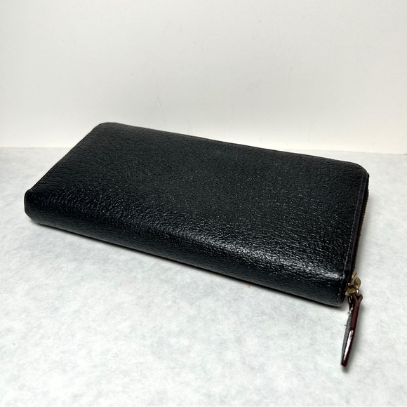 Vivienne Westwood Black Zip-Around Cont. Leather Wallet with Gold Orb Logo EUC - Picture 8 of 15